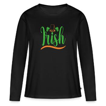 Irish St. Patricks Day - Frauen Premium Bio Langarmshirt - Schwarz - Vorne - Julia (174cm)
