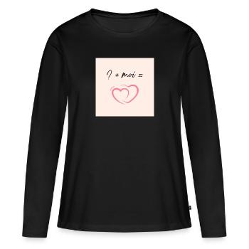 Toi et moi - T-shirt manches longues Premium bio Femme - noir - Devant - Julia (174cm)