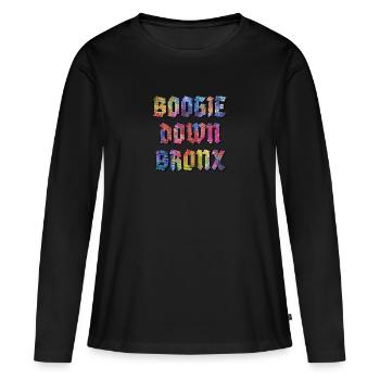 Boogie Down Bronx - T-shirt manches longues Premium bio Femme - noir - Devant - Julia (174cm)