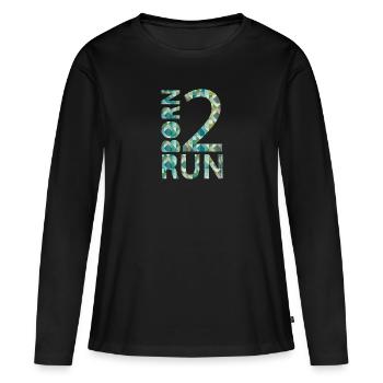 Né 2 Run Runner Runner Cadeau - T-shirt manches longues Premium bio Femme - noir - Devant - Julia (174cm)