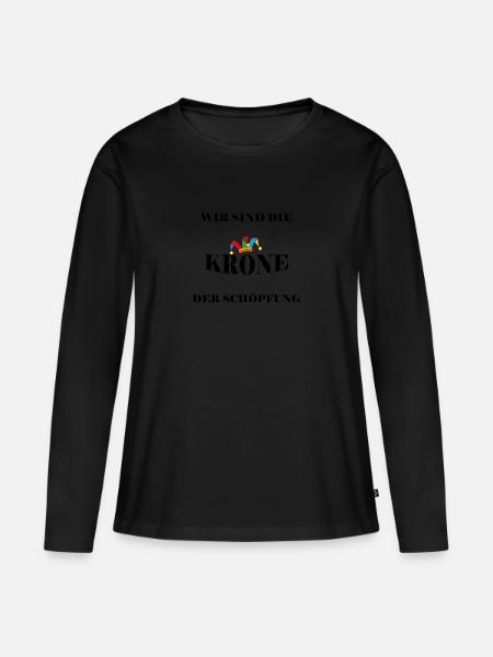Schöpfung Mensch - Frauen Premium Bio Langarmshirt - Schwarz
