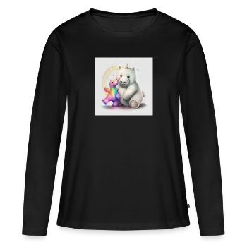 Love is love - also between bear and unicorn ;) - Women's Premium Organic Long Sleeve Shirt - black - Front - Julia (174cm)