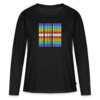 Pas moyen de revenir en arrière - T-shirt manches longues Premium bio Femme - noir - Devant - Julia (174cm)