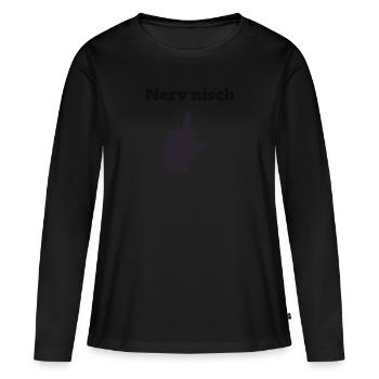 Nerv nisch - Frauen Premium Bio Langarmshirt - Schwarz - Vorne - Julia (174cm)