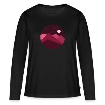 Paysage nocturne abstrait - T-shirt manches longues Premium bio Femme - noir - Devant - Julia (174cm)