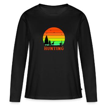 Hunting - Women's Premium Organic Long Sleeve Shirt - black - Front - Julia (174cm)
