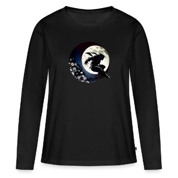 Créature de la nuit I Ninja Shinobi Idée cadeau - T-shirt manches longues Premium bio Femme - noir - Devant - Julia (174cm)