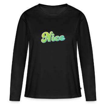 Ville de Nice - T-shirt manches longues Premium bio Femme - noir - Devant - Julia (174cm)