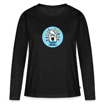 Elvis happy MBP - T-shirt manches longues Premium bio Femme - noir - Devant - Julia (174cm)