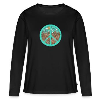 Hippy - Women's Premium Organic Long Sleeve Shirt - black - Front - Julia (174cm)