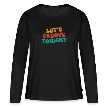 Groove ce soir - T-shirt manches longues Premium bio Femme - noir - Devant - Julia (174cm)