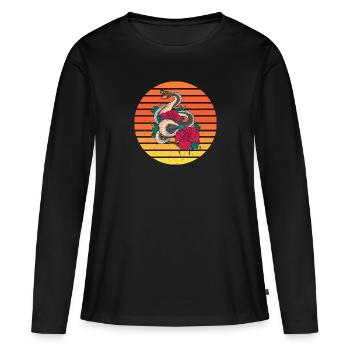 Serpent de chaleur - T-shirt manches longues Premium bio Femme - noir - Devant - Julia (174cm)