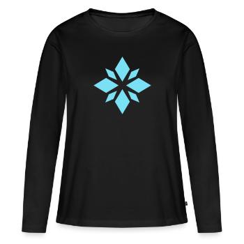 Frost Flake - Women's Premium Organic Long Sleeve Shirt - black - Front - Julia (174cm)