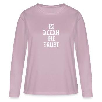 In Allah we trust - Women's Premium Organic Long Sleeve Shirt - dusky pink - Front - Julia (174cm)