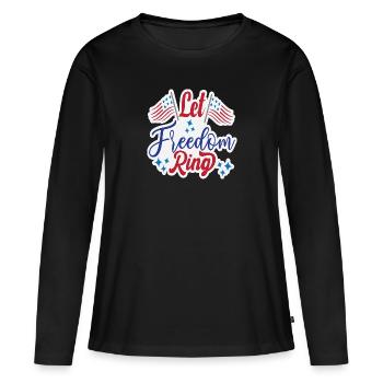 Que la liberté sonne - T-shirt manches longues Premium bio Femme - noir - Devant - Julia (174cm)