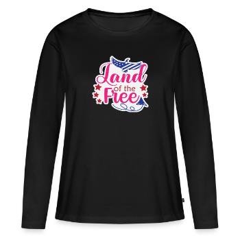 Land of the Free - Women's Premium Organic Long Sleeve Shirt - black - Front - Julia (174cm)