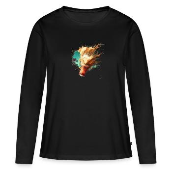 Beer foam explosion in summer - Women's Premium Organic Long Sleeve Shirt - black - Front - Julia (174cm)