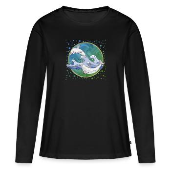 Dauphins - T-shirt manches longues Premium bio Femme - noir - Devant - Julia (174cm)