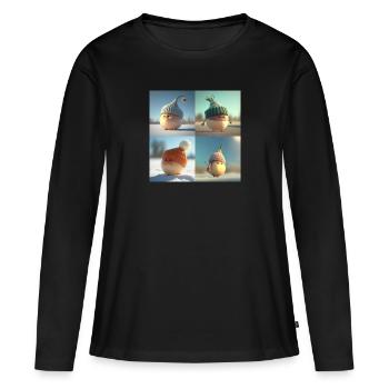 union stylé - T-shirt manches longues Premium bio Femme - noir - Devant - Julia (174cm)