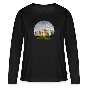 Sonnenlicht im Frühling - Frauen Premium Bio Langarmshirt - Schwarz - Vorne - Julia (174cm)