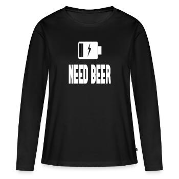 Need Beer - Women's Premium Organic Long Sleeve Shirt - black - Front - Julia (174cm)