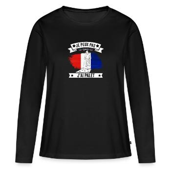je peux pas j'ai palet idée cadeau palet france - T-shirt manches longues Premium bio Femme - noir - Devant - Julia (174cm)