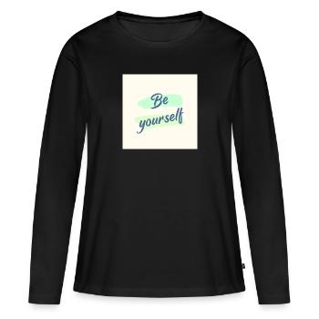 Soyez vous-même - T-shirt manches longues Premium bio Femme - noir - Devant - Julia (174cm)