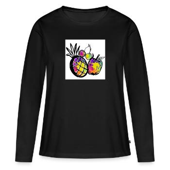 Fruit - T-shirt manches longues Premium bio Femme - noir - Devant - Julia (174cm)