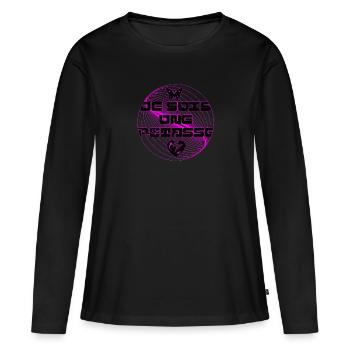 Je suis une pétasse humour Y2K papillon coeur - T-shirt manches longues Premium bio Femme - noir - Devant - Julia (174cm)