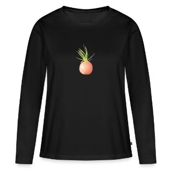 Votre oignon préféré - T-shirt manches longues Premium bio Femme - noir - Devant - Julia (174cm)