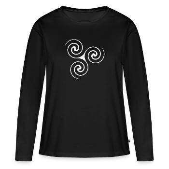 Vertèbre - T-shirt manches longues Premium bio Femme - noir - Devant - Julia (174cm)