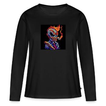 Bad Ass [Pixelkunst] - Frauen Premium Bio Langarmshirt - Schwarz - Vorne - Julia (174cm)