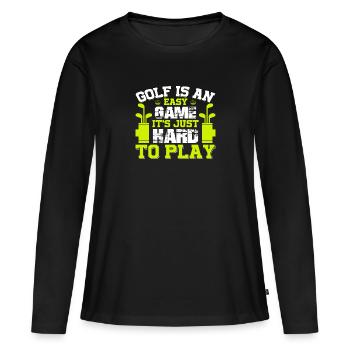 Le golf est un jeu facile, il est juste difficile de jouer - T-shirt manches longues Premium bio Femme - noir - Devant - Julia (174cm)