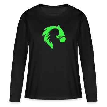 Illusion d’optique art psychédéliques formes rétro - T-shirt manches longues Premium bio Femme - noir - Devant - Julia (174cm)
