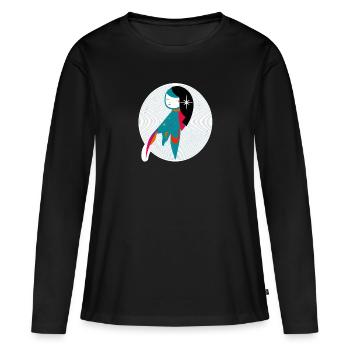 vierge abstrait - T-shirt manches longues Premium bio Femme - noir - Devant - Julia (174cm)