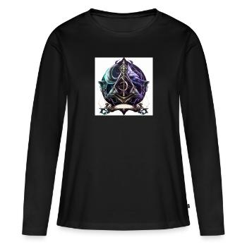 symbole occulte coloré - T-shirt manches longues Premium bio Femme - noir - Devant - Julia (174cm)