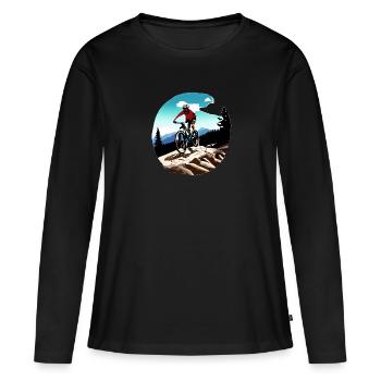 Cyclists Cyclists Cyclists Cycling - Women's Premium Organic Long Sleeve Shirt - black - Front - Julia (174cm)