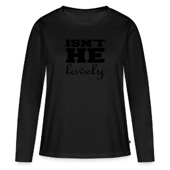 N’est-il pas charmant - T-shirt manches longues Premium bio Femme - noir - Devant - Julia (174cm)
