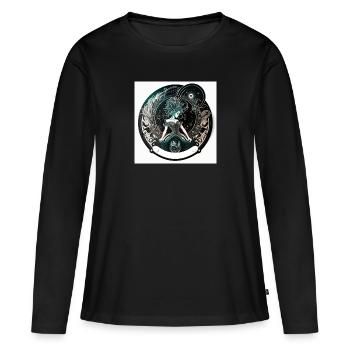 femme cabaret - T-shirt manches longues Premium bio Femme - noir - Devant - Julia (174cm)
