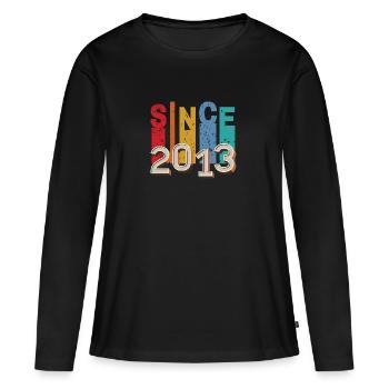 Since 2013 retro - T-shirt manches longues Premium bio Femme - noir - Devant - Julia (174cm)