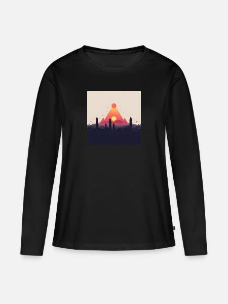 abstrakte Pyramide - Frauen Premium Bio Langarmshirt - Schwarz