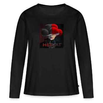 Schwarzwald Lady Art Heimat - Frauen Premium Bio Langarmshirt - Schwarz - Vorne - Julia (174cm)