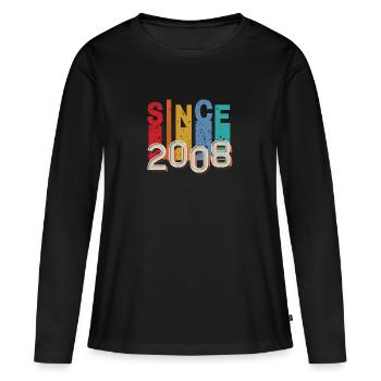 Since 2008 retro - T-shirt manches longues Premium bio Femme - noir - Devant - Julia (174cm)