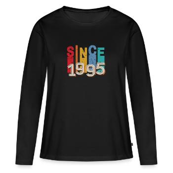 Since 1995 retro - T-shirt manches longues Premium bio Femme - noir - Devant - Julia (174cm)