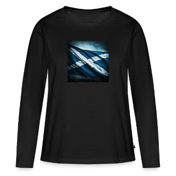Drapeau de l’Écosse - T-shirt manches longues Premium bio Femme - noir - Devant - Julia (174cm)