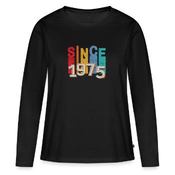 Since 1975 retro - T-shirt manches longues Premium bio Femme - noir - Devant - Julia (174cm)