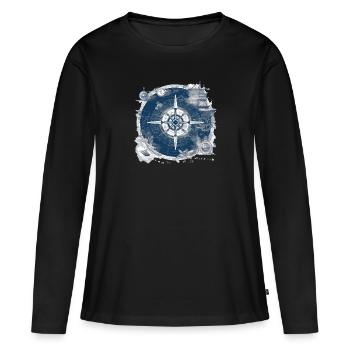 Old nautical chart - Women's Premium Organic Long Sleeve Shirt - black - Front - Julia (174cm)