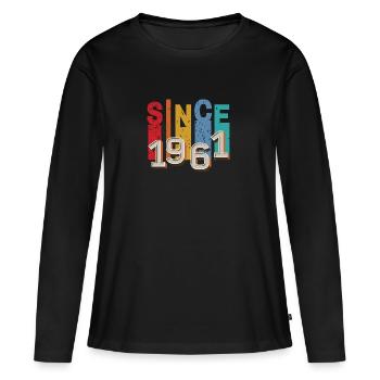 Since 1961 retro - T-shirt manches longues Premium bio Femme - noir - Devant - Julia (174cm)