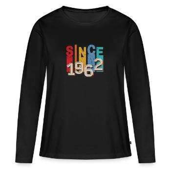 Since 1962 retro - T-shirt manches longues Premium bio Femme - noir - Devant - Julia (174cm)