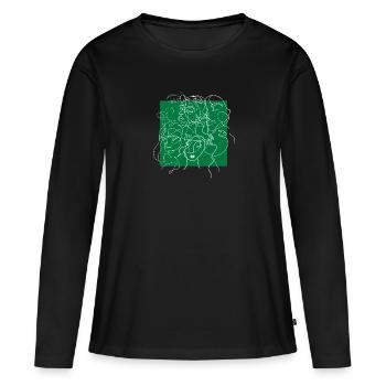 Face line Green - T-shirt manches longues Premium bio Femme - noir - Devant - Julia (174cm)
